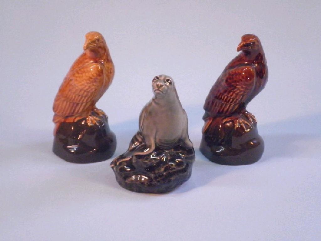 Appraisal: Beswick A seal flask and an eagle flask empty