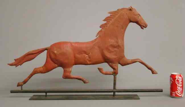 Appraisal: Running horse weathervane in red paint '' W '' Ht