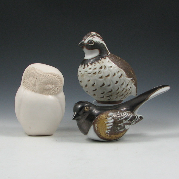 Appraisal: Andersen Design Studio Owl Bob White Bird Lot of three