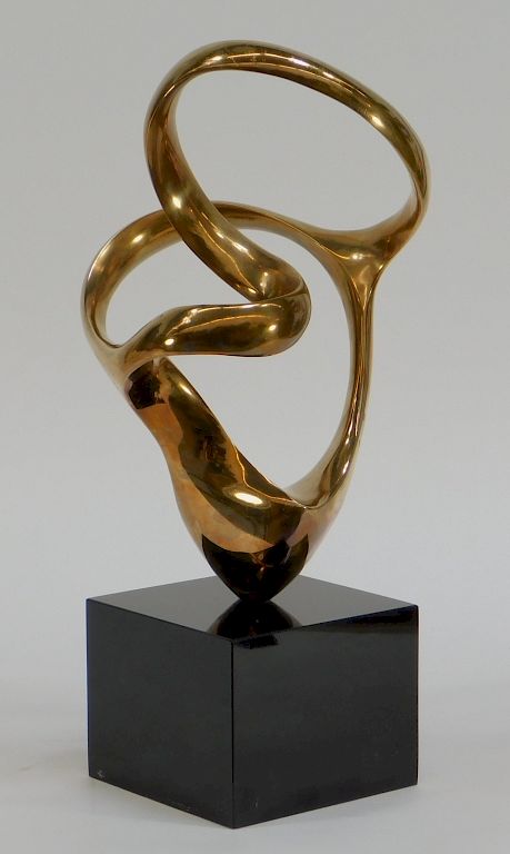 Appraisal: Antonio Kieff Modernist Bronze Free Form Sculpture Antonio Grediaga Kieff