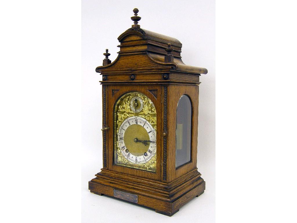 Appraisal: Black slate and marble two train mantel clock the movement