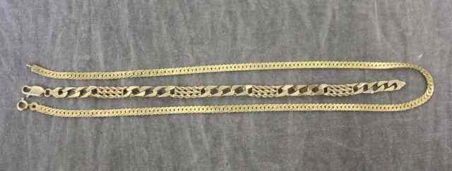 Appraisal: Kt Gold Chain Necklace and Bracelet Men's kt chain link