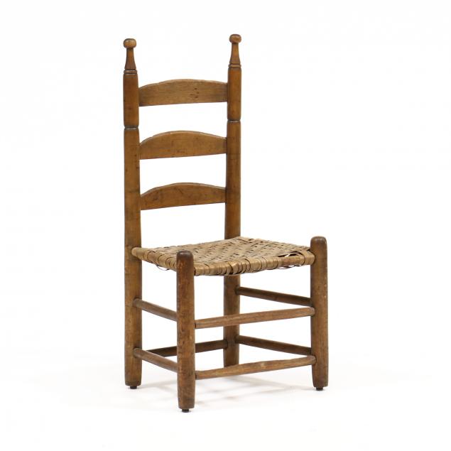 Appraisal: SOUTHERN LADDER BACK JOHNSON SIDE CHAIR Mecklenburg County Virginia early