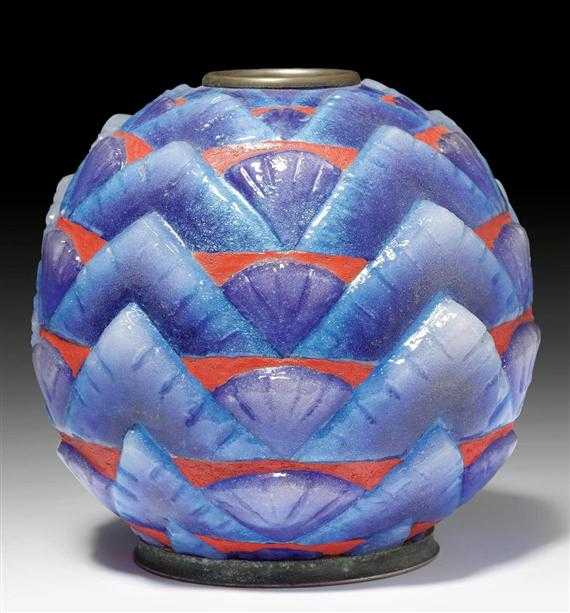 Appraisal: FAURE CAMILLE attributed to VASE circa Enamel on copper H