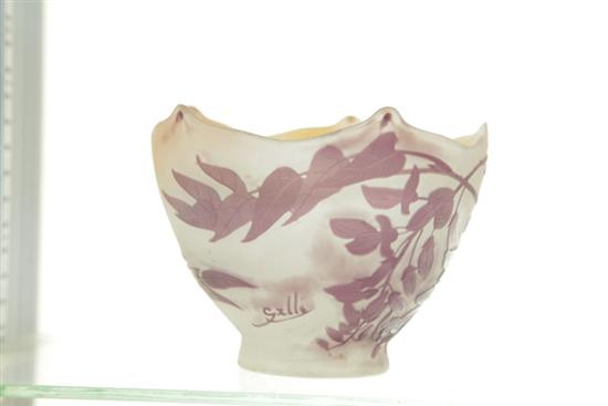 Appraisal: GALLE CAMEO BOWL Shaped rim with purple floral and foliate