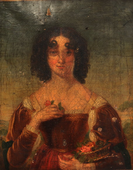 Appraisal: A TH CENTURY CONTINENTAL SCHOOL PORTRAIT OF A LADY wearing