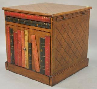 Appraisal: Contemporary filing cabinet with two drawers and faux book front