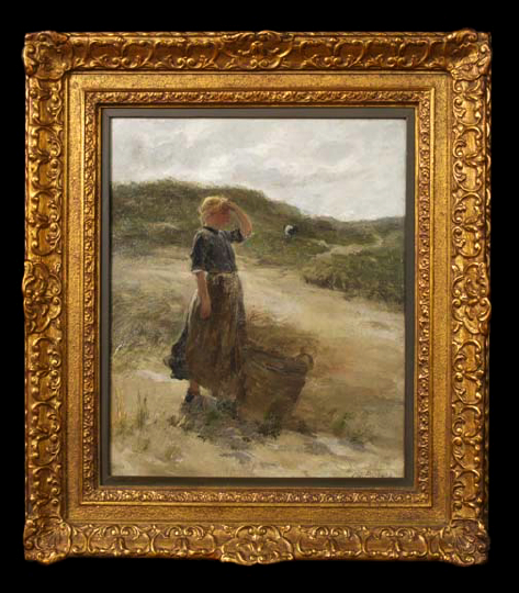 Appraisal: Charles Paul Gruppe American - Dutch Woman Looking Out to