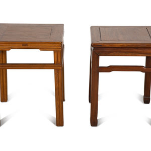 Appraisal: Two Chinese Hardwood Side Tables th Century Taller height x