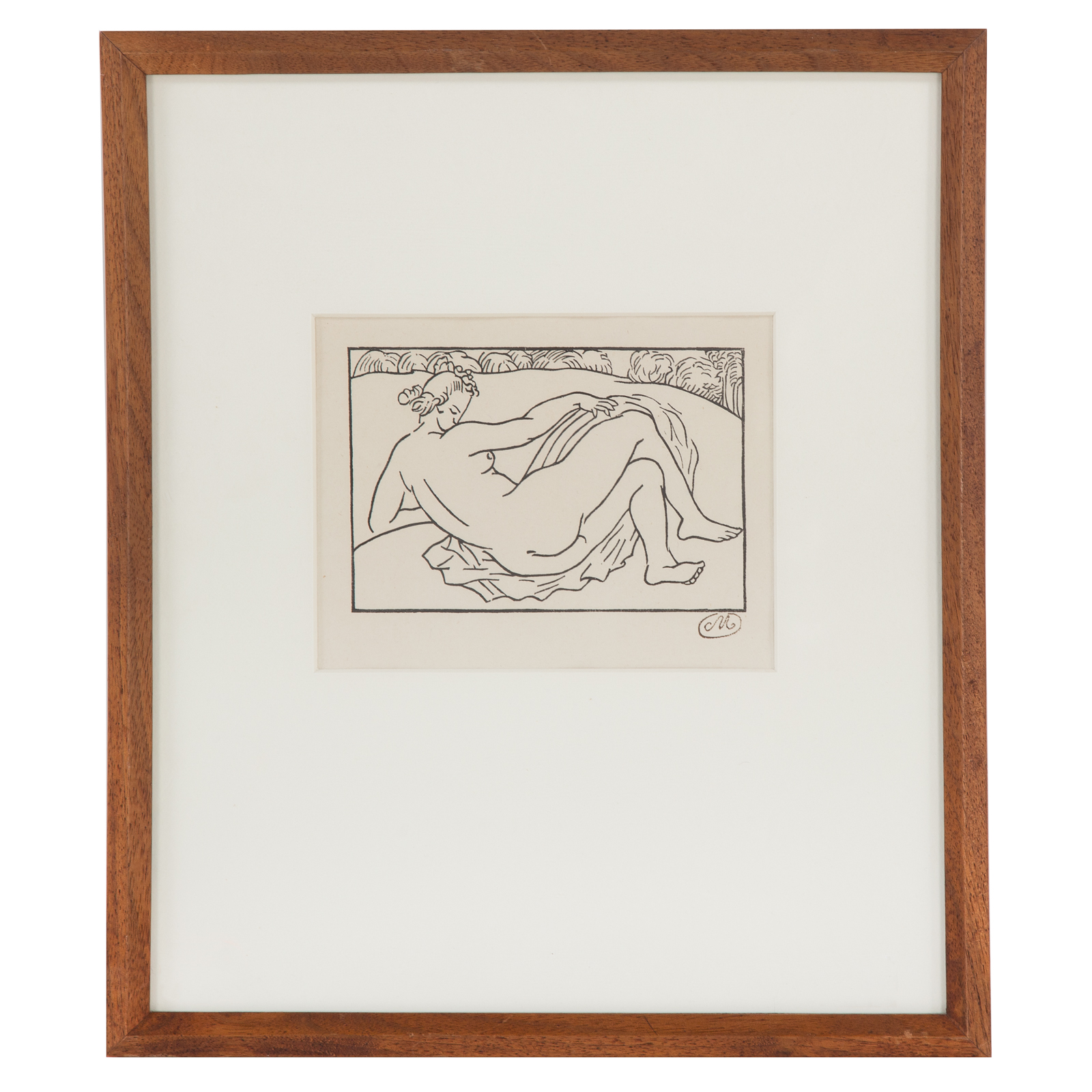 Appraisal: ARISTIDE MAILLOL RECLINING NUDE WOODCUT French - Woodcut on paper