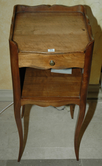 Appraisal: TWO FRENCH FRUITWOOD SIDE TABLES Each with a rectangular gallery