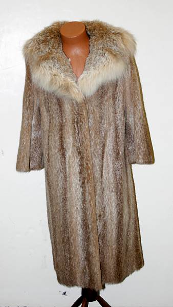 Appraisal: A natural cross fox full length coat Herbert's Furs San