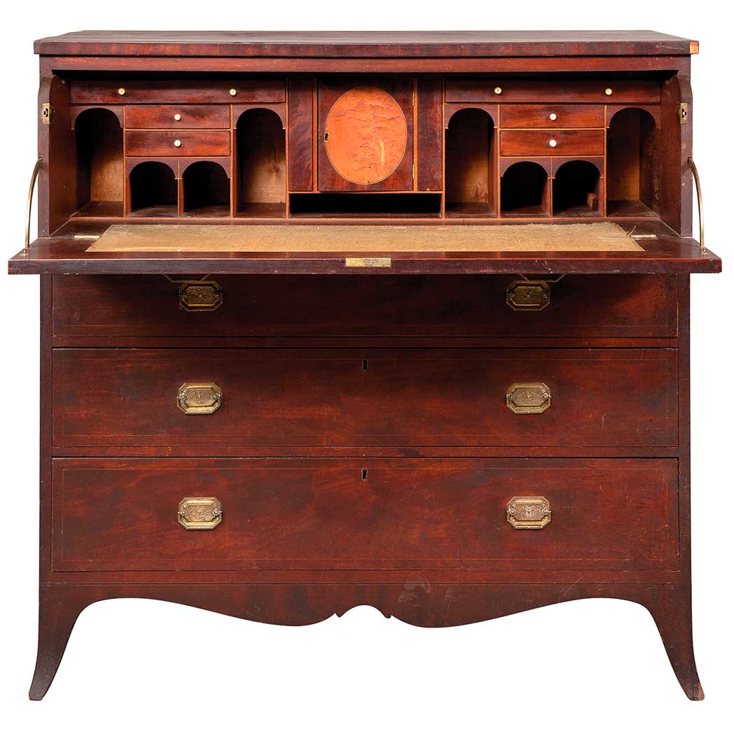 Appraisal: Federal Inlaid Mahogany Butler's Chest Michael Allison New York circa