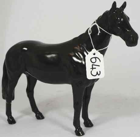 Appraisal: Beswick Rare Huntsmans Horse in Black Gloss rear leg re-stuck