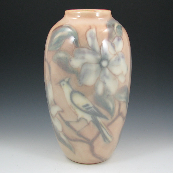 Appraisal: Rookwood Vase by Jensen w Birds Flowers Tall Rookwood vase