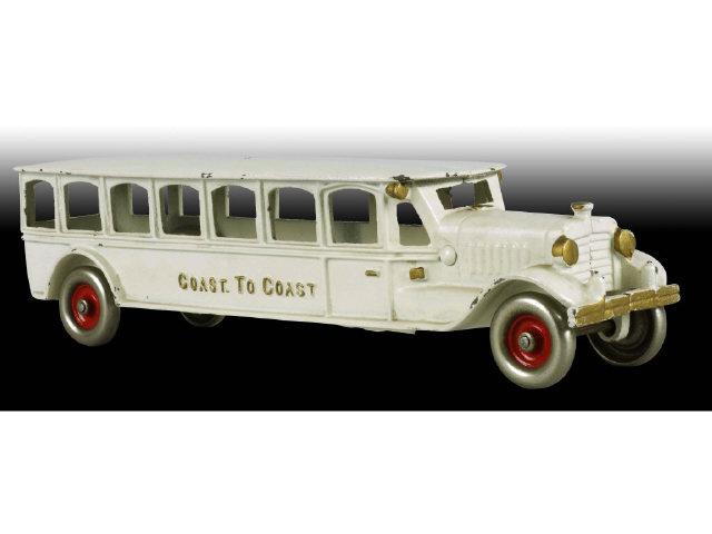 Appraisal: Cast Iron Hubley Coast to Coast Bus Toy Description Circa