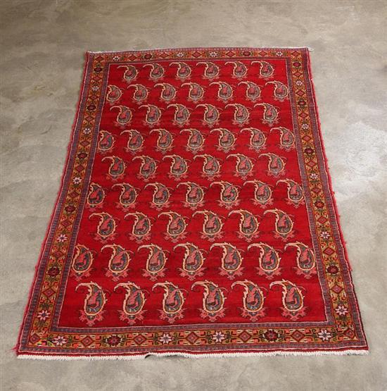 Appraisal: ORIENTAL RUG Serebend design on red ground ' x '