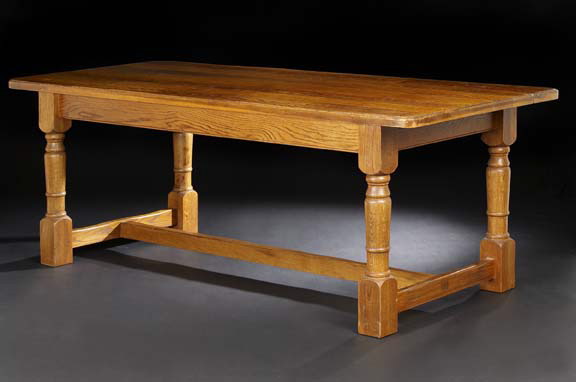 Appraisal: Provincial Pine Farmhouse Table early th century the planked rounded