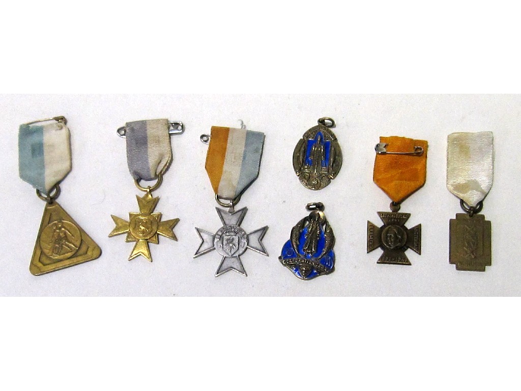 Appraisal: Lot comprising assorted medals including silver and enamel examples