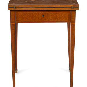 Appraisal: A Continental Parquetry Handkerchief Game Table th Century Height x