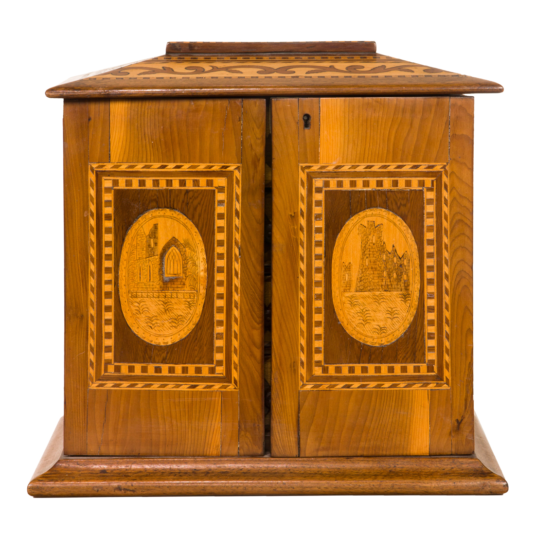 Appraisal: A CONTINENTAL INLAID TABLE-TOP JEWELRY CHEST A Continental inlaid table-top