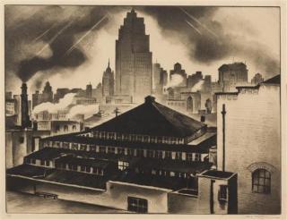 Appraisal: Gene Kloss American - City drypoint aquatint and roulette edition