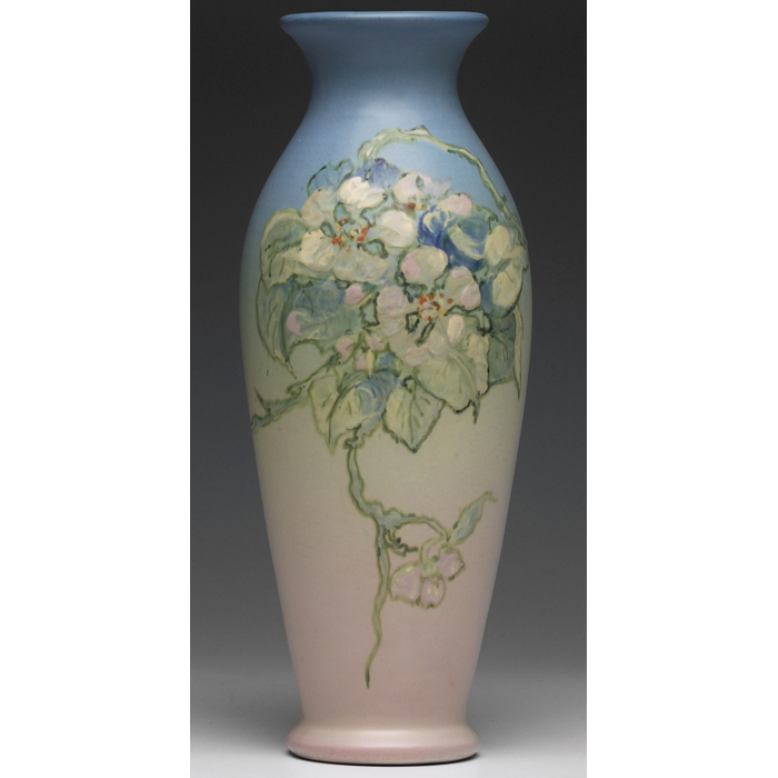 Appraisal: Weller Hudson vase raised floral design on a pink to