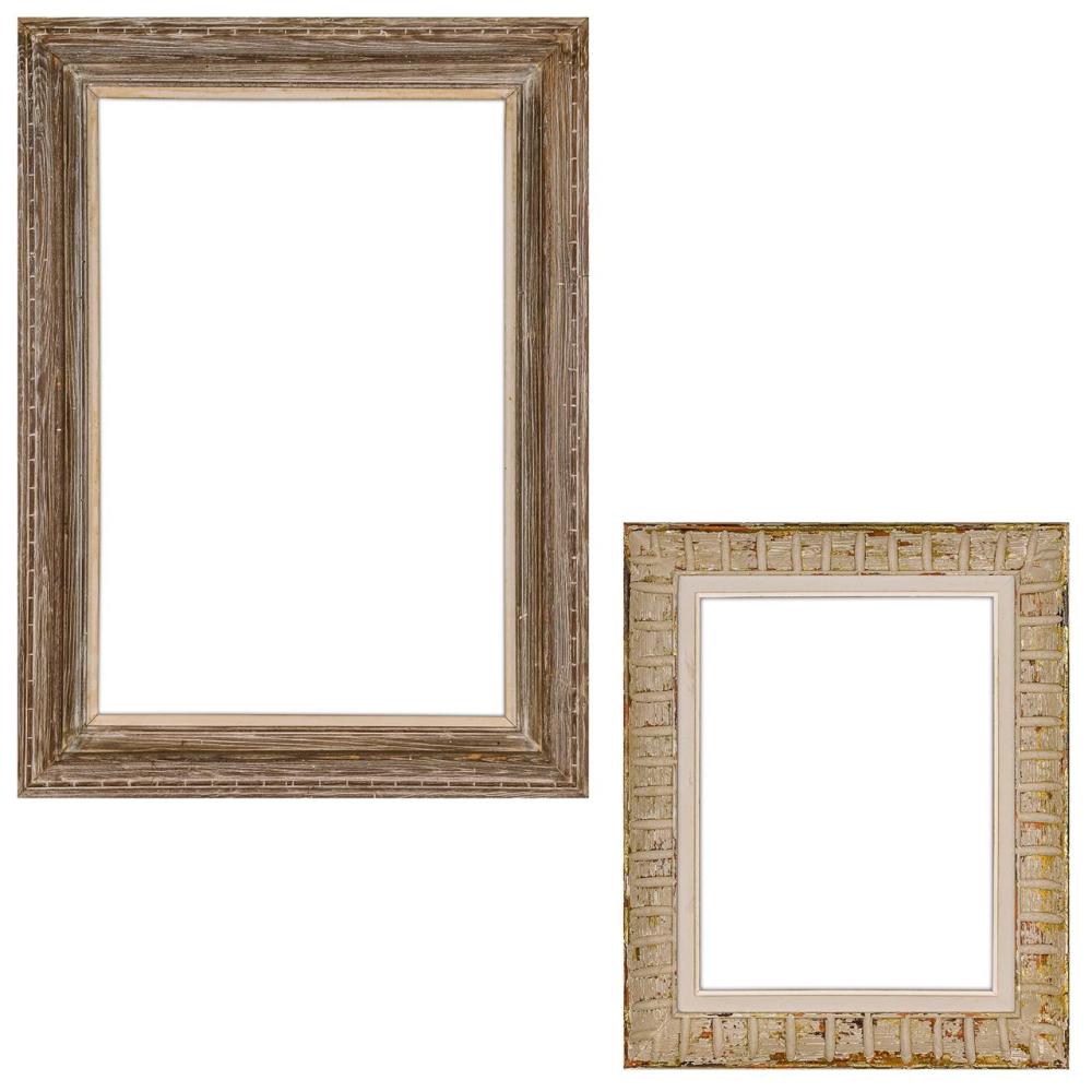 Appraisal: FRAMES American th Century Hand-Carved Frames Two Frames a Rabbet