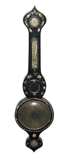 Appraisal: A black laquered wheel barometer length in