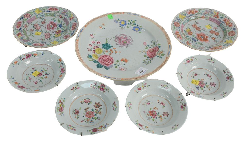 Appraisal: Seven piece lot to include three Famille Rose Porcelain Pieces