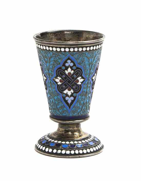 Appraisal: A Russian Silver and Enameled Cup having assay mark of