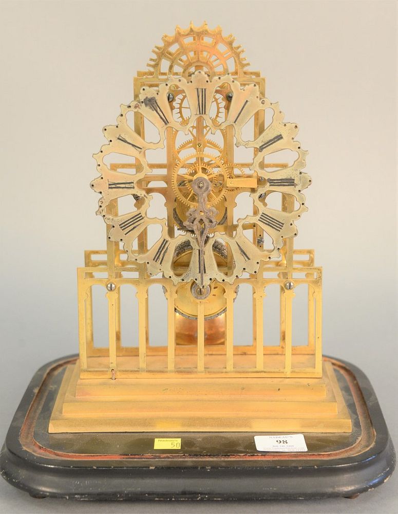 Appraisal: Brass skeleton clock ht Estate of Marilyn Ware Strasburg PA