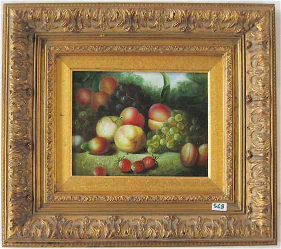 Appraisal: FRUIT STILL-LIFE OIL ON CANVAS th century with grapes peaches