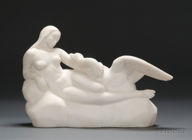 Appraisal: Gleb W Derujinsky - Art Deco Sculpture of Leda and