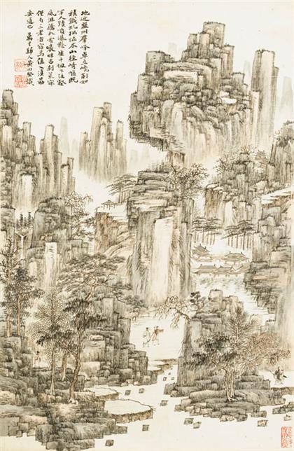 Appraisal: HUANG HSIANG CHIEN chinese th century LANDSCAPE Hanging scroll color