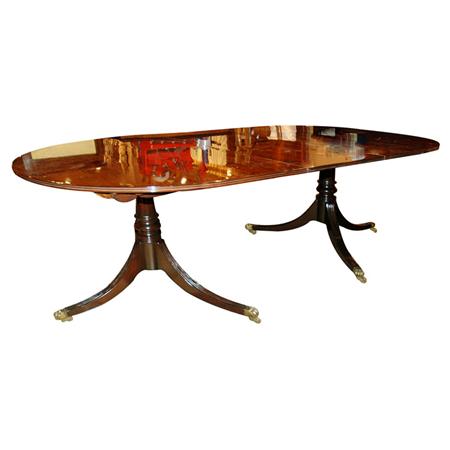 Appraisal: Regency Style Mahogany Double-Pedestal Dining Table Estimate nbsp nbsp nbsp