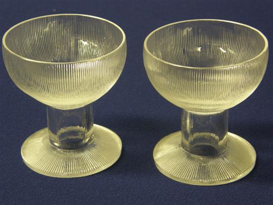 Appraisal: Pair of Lalique drinking glasses the circular bowls and bases