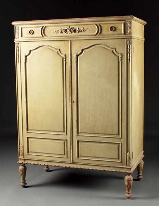 Appraisal: Louis XVI style painted wood diminutive armoire late th century