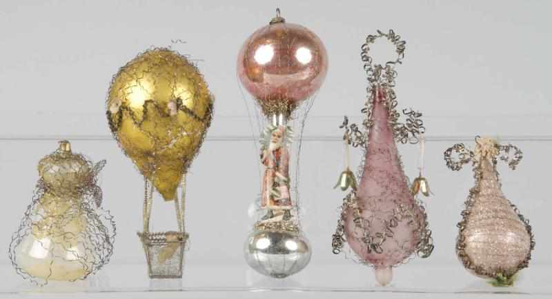 Appraisal: Lot of Glass Wire-Wrapped Christmas Ornaments Description