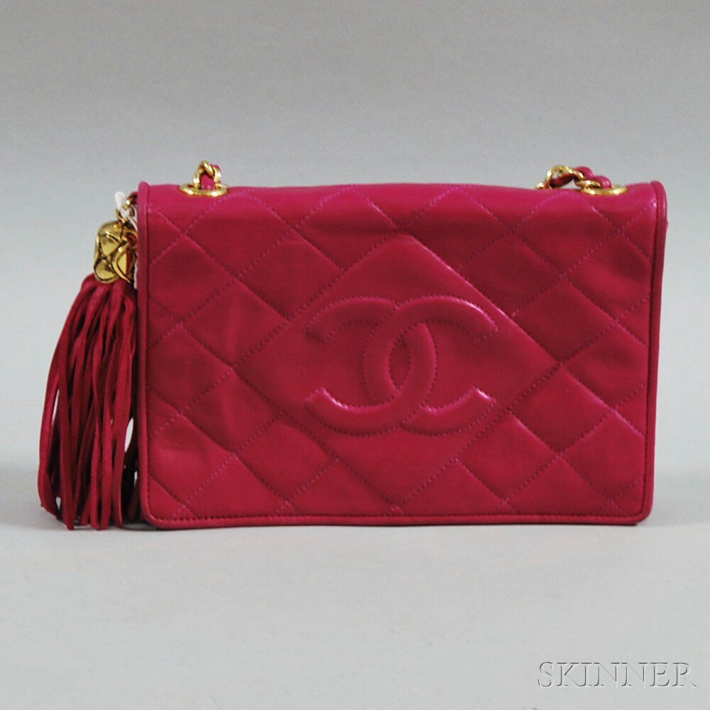 Appraisal: Chanel Pink Quilted Lambskin Shoulder Bag with stitched interlocking CC