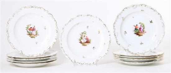 Appraisal: Set of Meissen porcelain dessert plates early th century Rococo