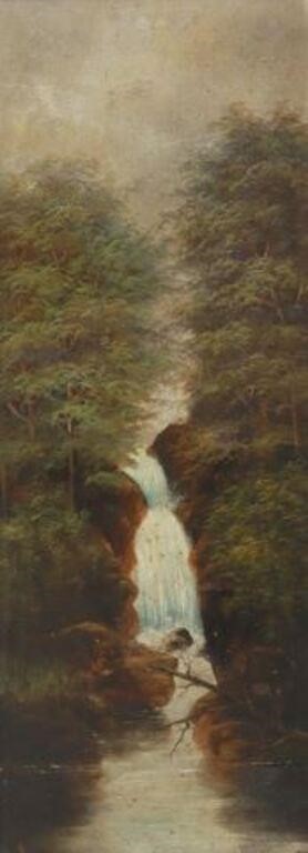 Appraisal: Framed oil on board painting Multnomah Falls unsigned some paint