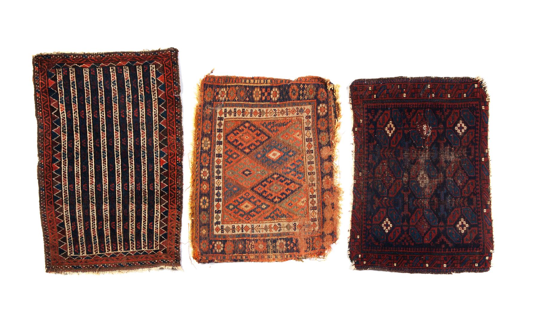 Appraisal: THREE ORIENTAL MATS First half- th century Caucasian type Varying