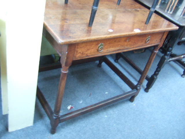 Appraisal: An th century oak side table the double plank top