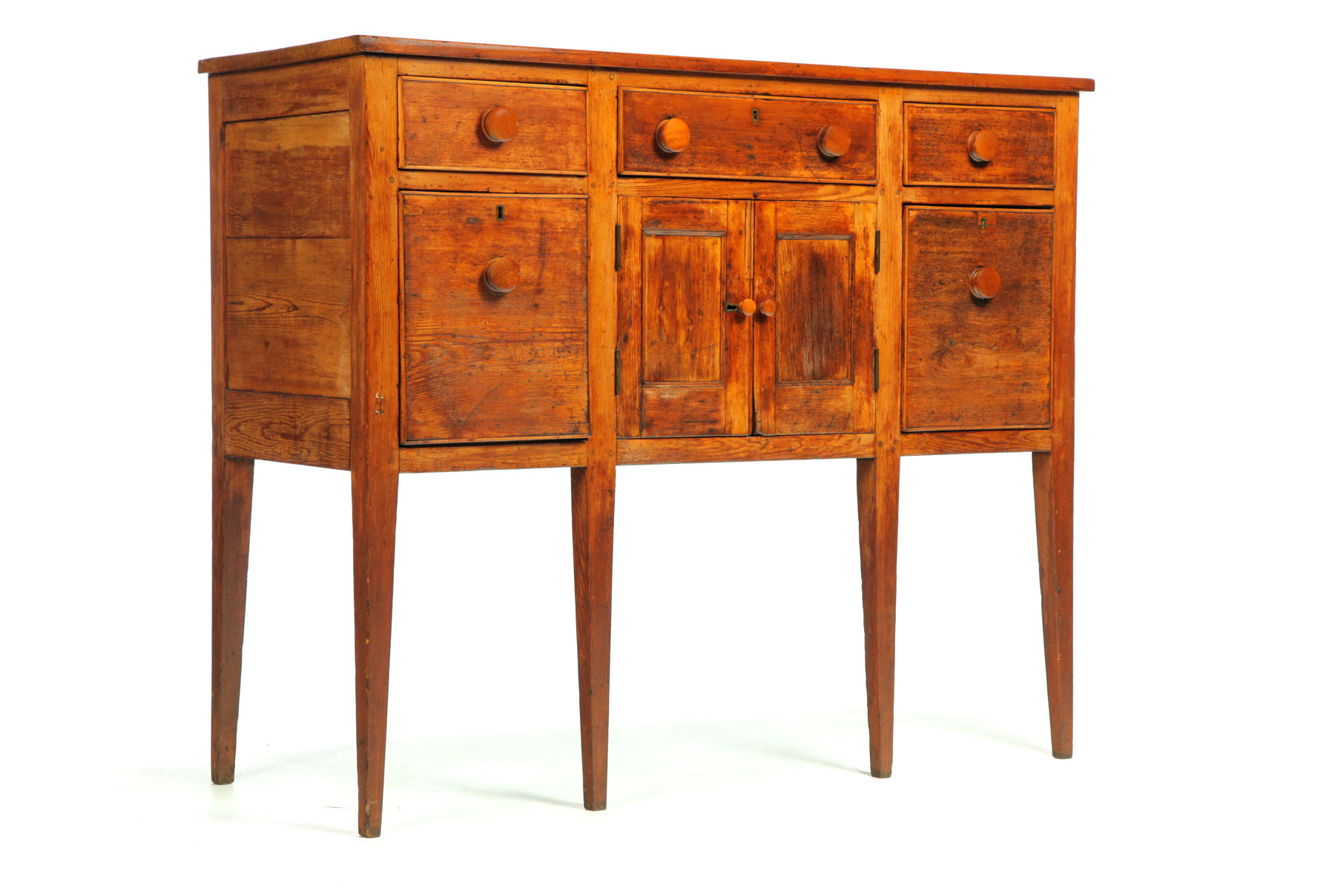 Appraisal: HEPPLEWHITE SIDEBOARD OR ''HUNTBOARD '' Southern - yellow pine Square