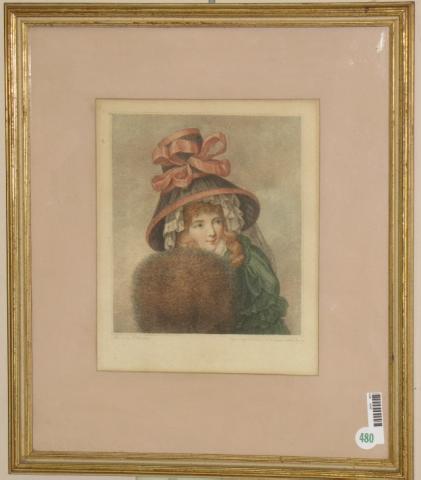 Appraisal: Pair of Hand Colored Engravings depicting women in period dress