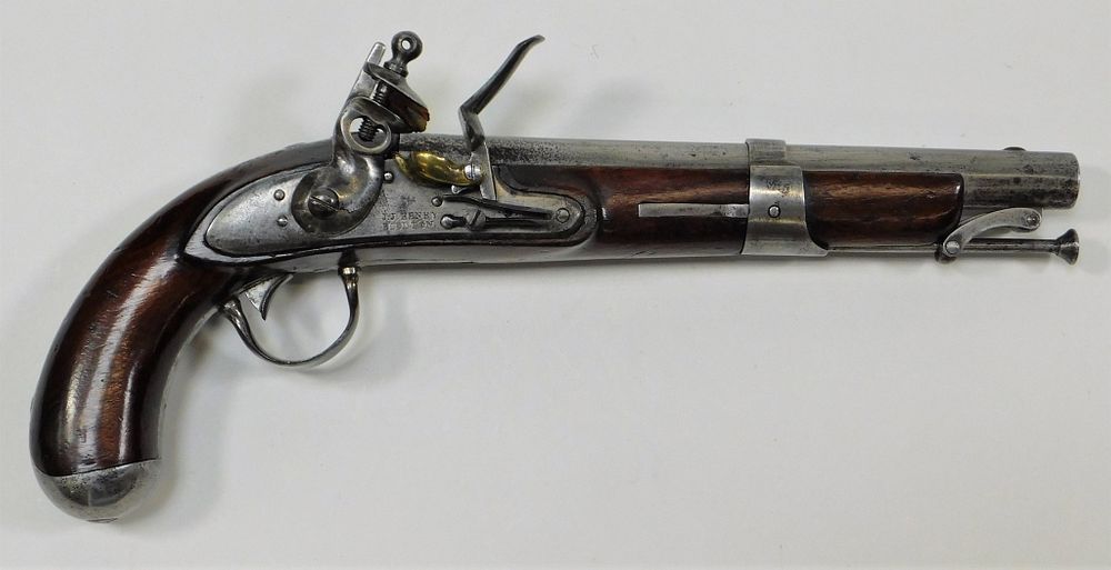 Appraisal: J J Henry U S -type Militia Flintlock Pistol United