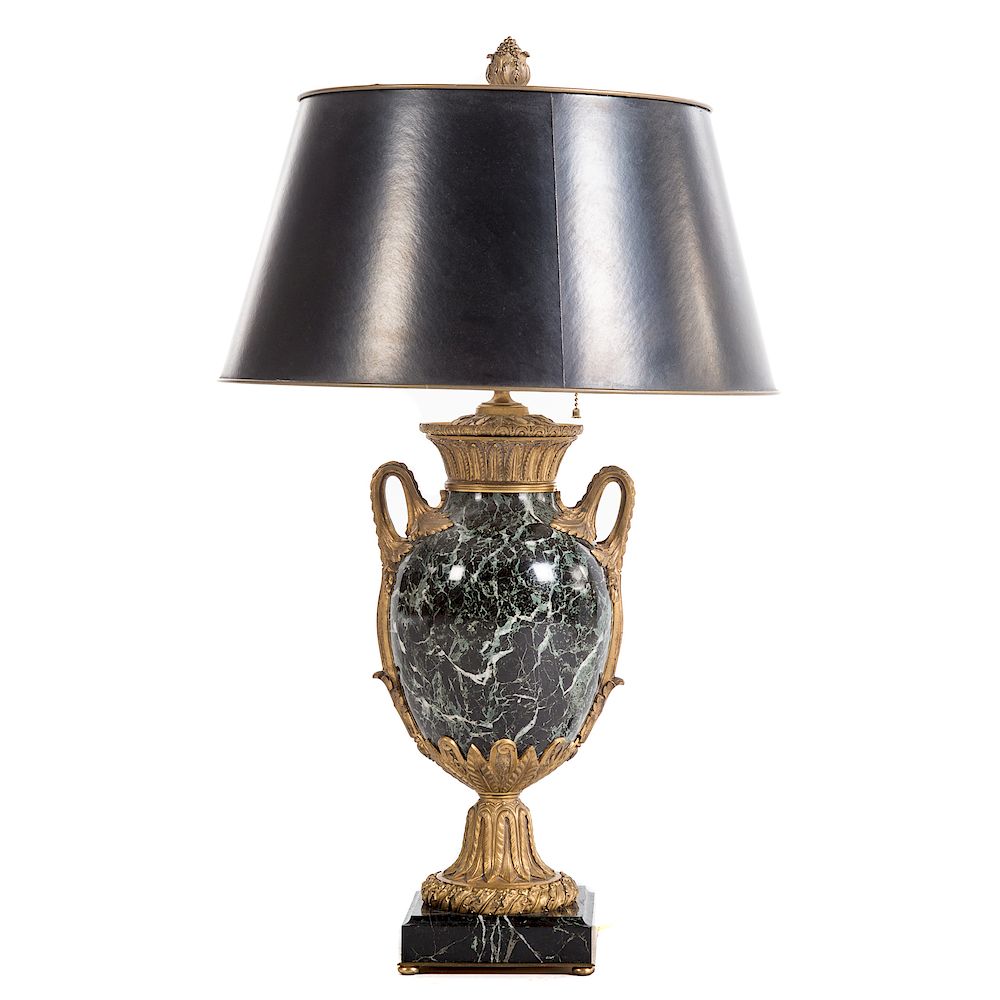 Appraisal: Louis XVI Style Marble Gilt Bronze Lamp Ovoid marble lamp