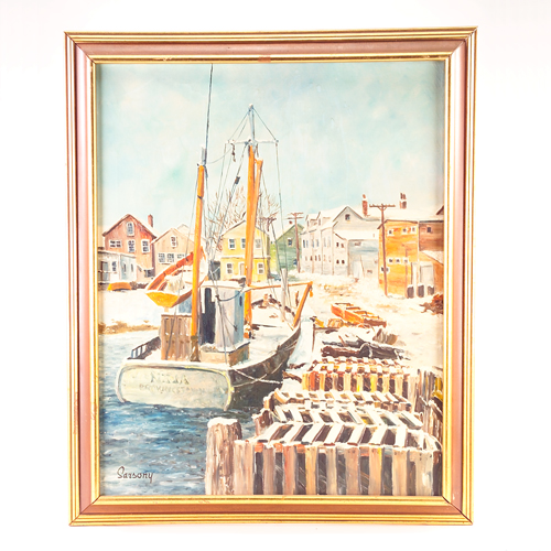 Appraisal: Robert Sarsony American b Provincetown scene oil on canvas x