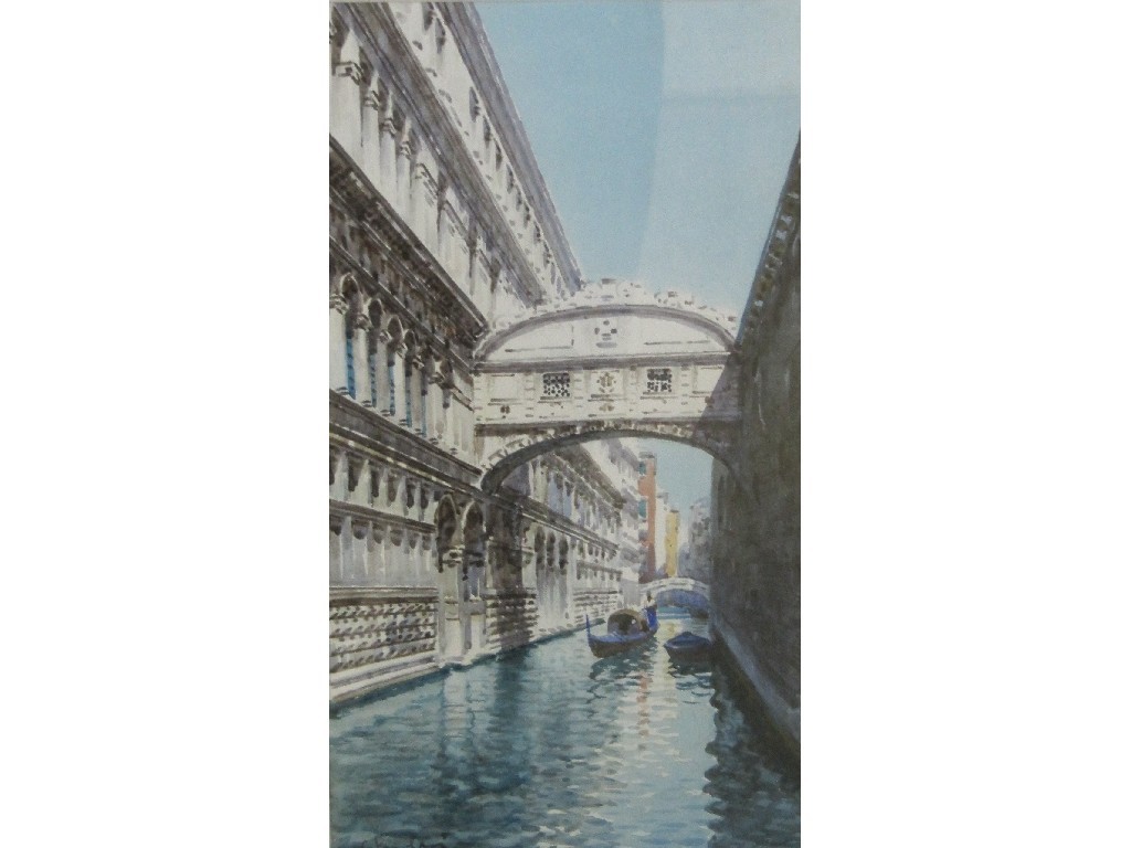 Appraisal: Watercolour 'The Bridge of Sighs Venice' signed